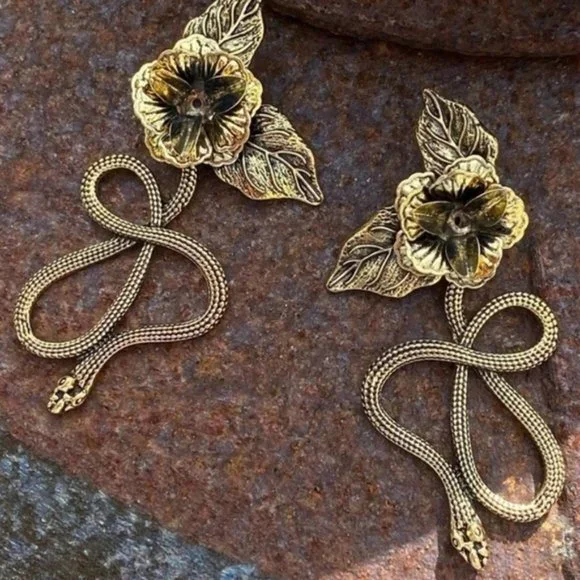NEW Serpent & Roses Statement Earrings - Picture 6 of 11